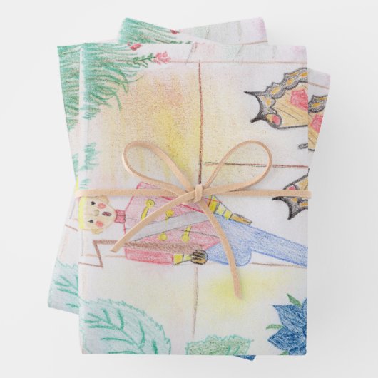 Aangepast Kinder kunstwerk, Nutcracker speelgoed,  Inpakpapier Vel (In situ)