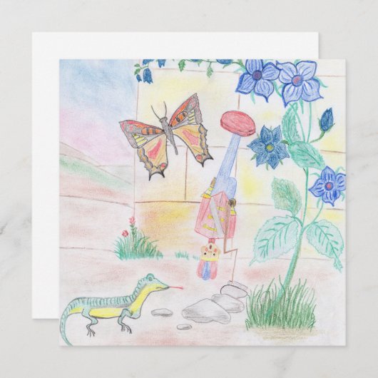 Aangepast Kinder kunstwerk, Nutcracker speelgoed,  Kaart (Voorkant / Achterkant)