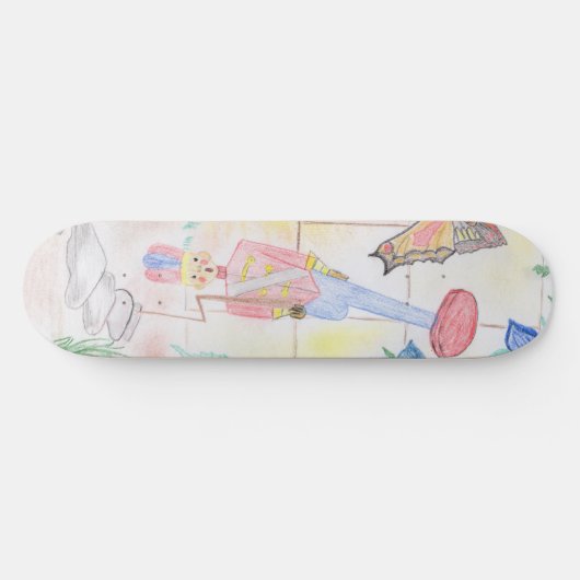 Aangepast Kinder kunstwerk, Nutcracker speelgoed,  Persoonlijk Skateboard (Horizontaal)