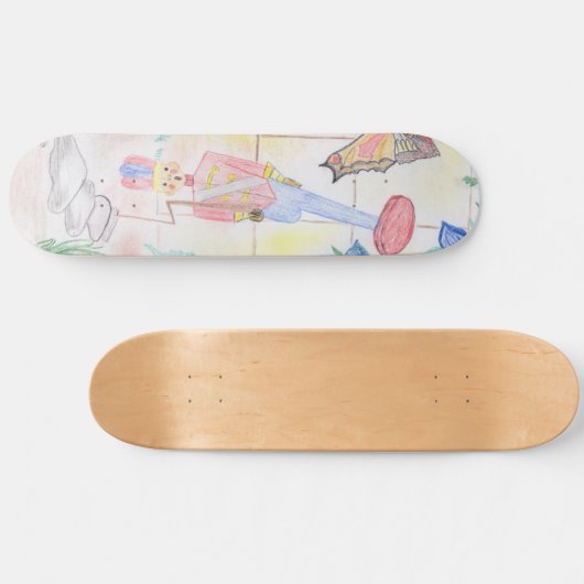 Aangepast Kinder kunstwerk, Nutcracker speelgoed,  Persoonlijk Skateboard (Horizontaal)
