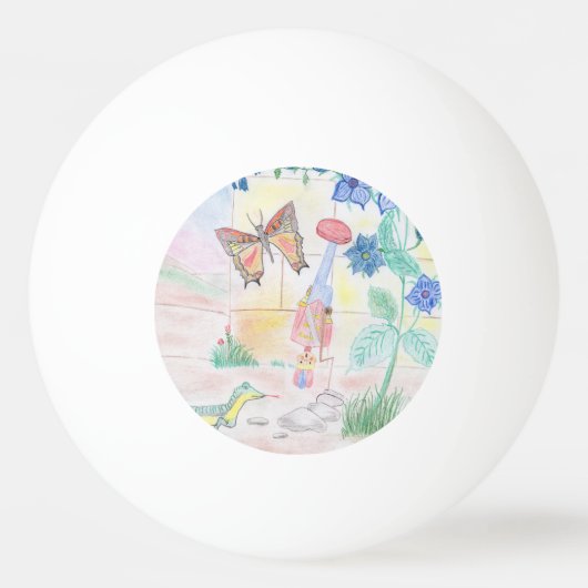 Aangepast Kinder kunstwerk, Nutcracker speelgoed,  Pingpongbal (Voorkant)