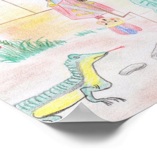 Aangepast Kinder kunstwerk, Nutcracker speelgoed, Poster (Hoek)