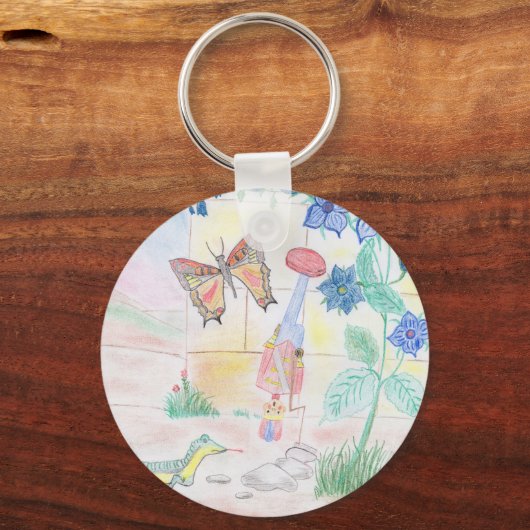 Aangepast Kinder kunstwerk, Nutcracker speelgoed,  Sleutelhanger (Achterkant)