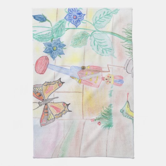 Aangepast Kinder kunstwerk, Nutcracker speelgoed,  Theedoek (Verticaal)