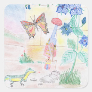 Aangepast Kinder kunstwerk, Nutcracker speelgoed, Vierkante Sticker