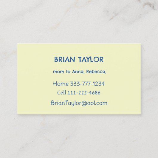 Aangepast Kinder kunstwerk, Nutcracker speelgoed,  Visitekaartje (Achterkant)