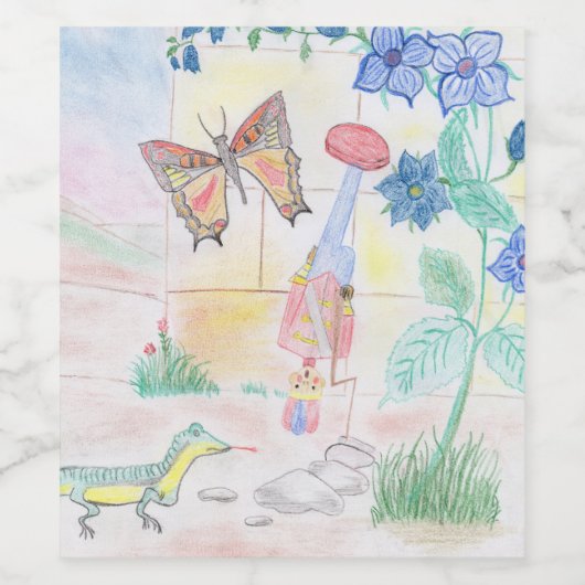 Aangepast Kinder kunstwerk, Nutcracker speelgoed,  Wijn Etiket (Enkel label)