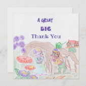 Aangepast Kinder kunstwerk, twee leuke muis, bloem (Voorkant / Achterkant)