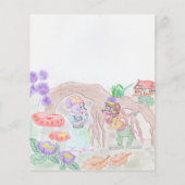 Aangepast Kinder kunstwerk, twee leuke muis, bloem (Achterkant)