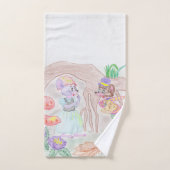 Aangepast Kinder kunstwerk, twee leuke muis, bloem Bad Handdoek (Handdoek)