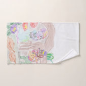 Aangepast Kinder kunstwerk, twee leuke muis, bloem Bad Handdoek (Handdoek)