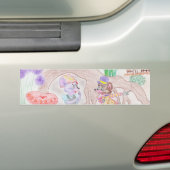 Aangepast Kinder kunstwerk, twee leuke muis, bloem Bumpersticker (Op auto)