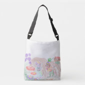 Aangepast Kinder kunstwerk, twee leuke muis, bloem Crossbody Tas (Voorkant)