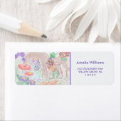 Aangepast Kinder kunstwerk, twee leuke muis, bloem Etiket (Insitu)