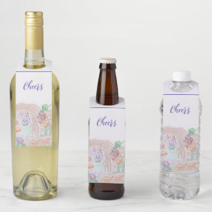 Aangepast Kinder kunstwerk, twee leuke muis, bloem Flessenhanger