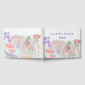 Aangepast Kinder kunstwerk, twee leuke muis, bloem Gastenboek (Volledig)