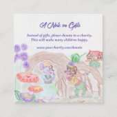 Aangepast Kinder kunstwerk, twee leuke muis, bloem Informatiekaartje (Voorkant)