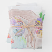 Aangepast Kinder kunstwerk, twee leuke muis, bloem Inpakpapier Vel (In situ)