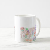 Aangepast Kinder kunstwerk, twee leuke muis, bloem Koffiemok (Voorkant rechts)