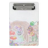 Aangepast Kinder kunstwerk, twee leuke muis, bloem Mini Klembord (Voorkant)