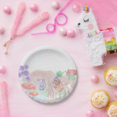 Aangepast Kinder kunstwerk, twee leuke muis, bloem Papieren Bordje (Feest)