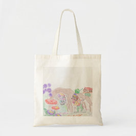 Aangepast Kinder kunstwerk, twee leuke muis, bloem Tote Bag
