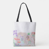 Aangepast Kinder kunstwerk, twee leuke muis, bloem Tote Bag (Achterkant)