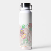 Aangepast Kinder kunstwerk, twee leuke muis, bloem Waterfles (Achterkant)