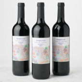 Aangepast Kinder kunstwerk, twee leuke muis, bloem Wijn Etiket (Flessen)