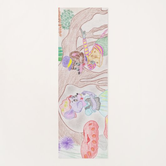 Aangepast Kinder kunstwerk, twee leuke muis, bloem Yogamat (Voorkant)