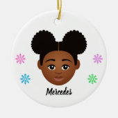 Aangepast Kinder natuurlijk haar Keramisch Ornament (Voorkant)