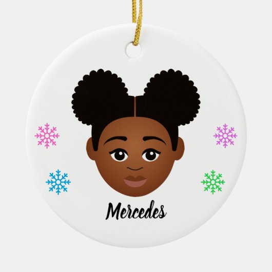 Aangepast Kinder natuurlijk haar Keramisch Ornament (Voorkant)