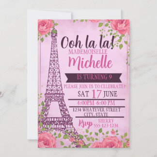 Aangepast Kinder Paris Birthday Party Kaart