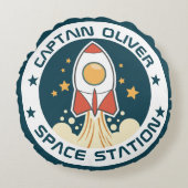 Aangepast Kinder ruimteschip Rond Kussen (Voorkant)