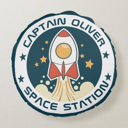 Aangepast Kinder ruimteschip Rond Kussen (Achterkant)