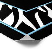 Aangepast Kinder wanddecor - Zebra en blauw Poster (Hoek)