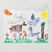 Aangepast Kinderen Art Print Briefkaart (Voorkant)