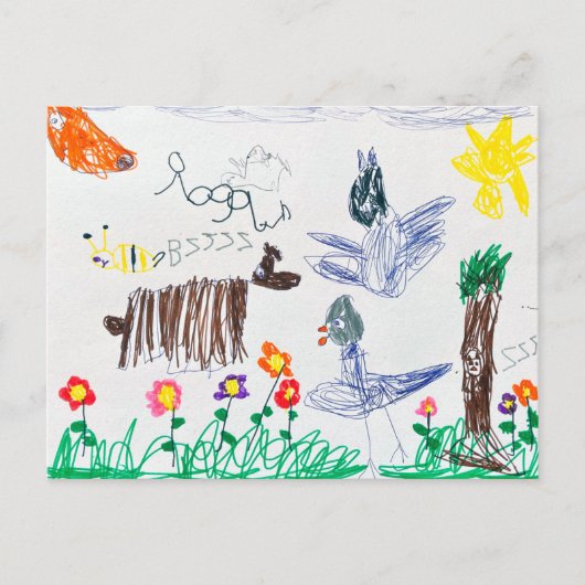Aangepast Kinderen Art Print Briefkaart (Voorkant)