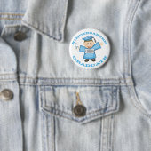 Aangepast Kindergarten Blue Girl Afstuderen Ronde Button 5,7 Cm (In situ)