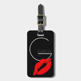 Aangepast Kiss Lip Black Red Lipstick Garcia Monog Bagagelabel