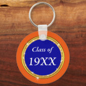 Aangepast, klasse reünie Favors, Oranje, blauw, wi Sleutelhanger (Achterkant)