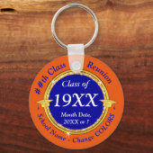 Aangepast, klasse reünie Favors, Oranje, blauw, wi Sleutelhanger (Voorkant)