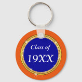 Aangepast, klasse reünie Favors, Oranje, blauw, wi Sleutelhanger (Achterkant)