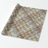 Aangepast Klassiek Beige Bruin Grijs Wit Gingham Cadeaupapier (Uitgerold)