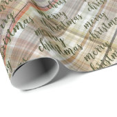 Aangepast Klassiek Beige Bruin Grijs Wit Gingham Cadeaupapier (Rol Hoek)