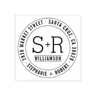 Aangepast klassiek Initiaal-weduwenadres Rubberstempel