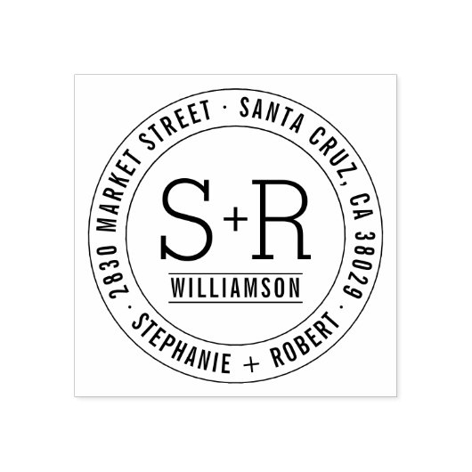 Aangepast klassiek Initiaal-weduwenadres Rubberstempel (Afrduk)