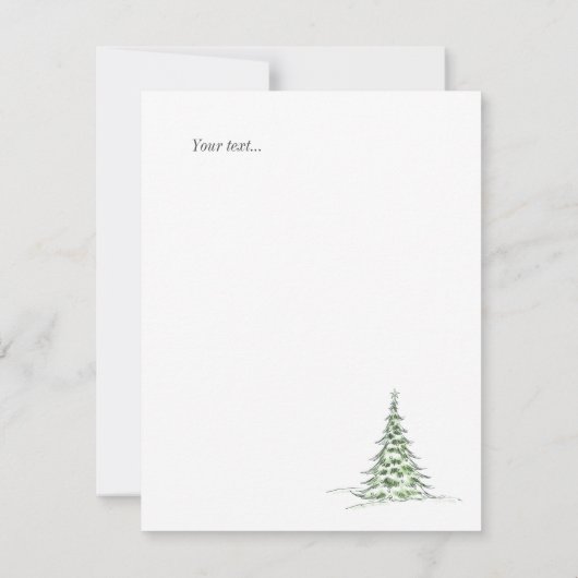 Aangepast klassiek ontwerp van bladgroen kerstfees notitiekaartje (Achterkant)