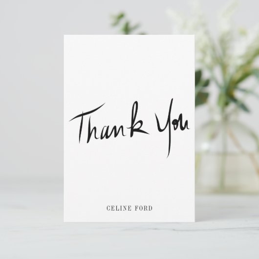 Aangepast, klassieke handmatige dank bedankkaart (Staand voorkant)
