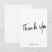 Aangepast, klassieke handmatige dank bedankkaart (Voorkant / Achterkant)